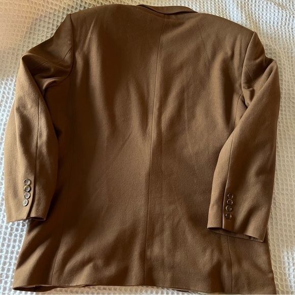 VINTAGE OSCAR DE LA RENTA BROWN CASHMERE WOOL BLEND BLAZER sport jacket size 44R - Picture 3 of 6